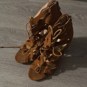 Brown Lace-Up Women's Shoes